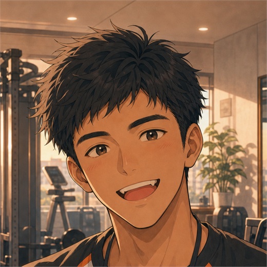 AIフレンドのキャラクター（笑顔の男性）